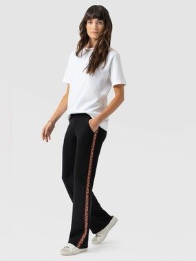 Saint + Sofia 🌟NEW🌟 Black Runway Pant Leopard Stripe - Size 6